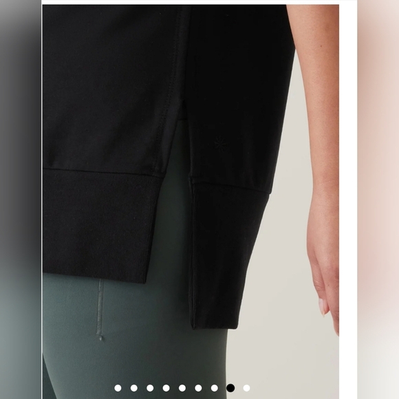 ATHLETA Retroterry V-Neck Sweatshirt Tee Sweater Vest Ivory In Black Size M‎ - Picture 5 of 15